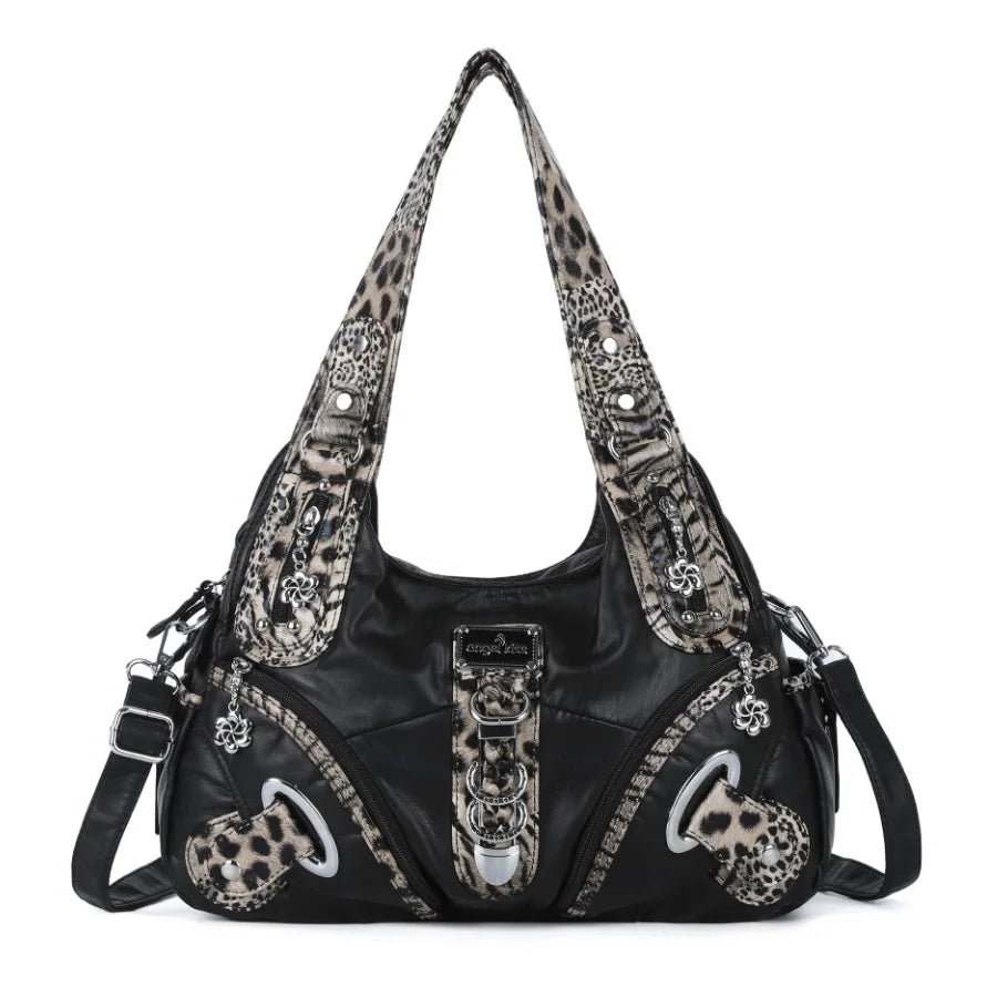 Angel Kiss Women Handbags Leopard Bag Top-handle Handbag Fashion Satchel Dumpling Pack Shoulder Bag Tote Bag Hobos Large Purse