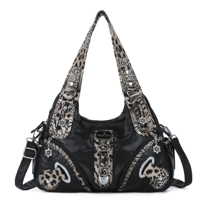 Angel Kiss Women Handbags Leopard Bag Top-handle Handbag Fashion Satchel Dumpling Pack Shoulder Bag Tote Bag Hobos Large Purse