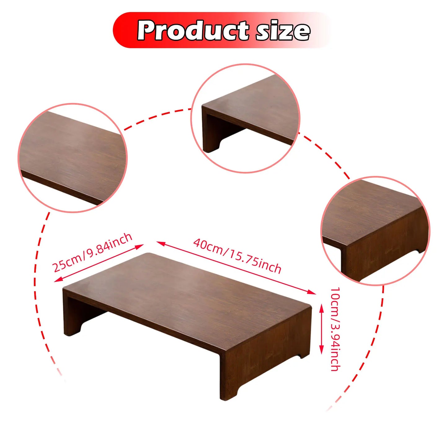 Wooden Office Footrest Adjustable Height Foot Rest  Portable Non-Slip Under Desk Footstool for Working And Gaming