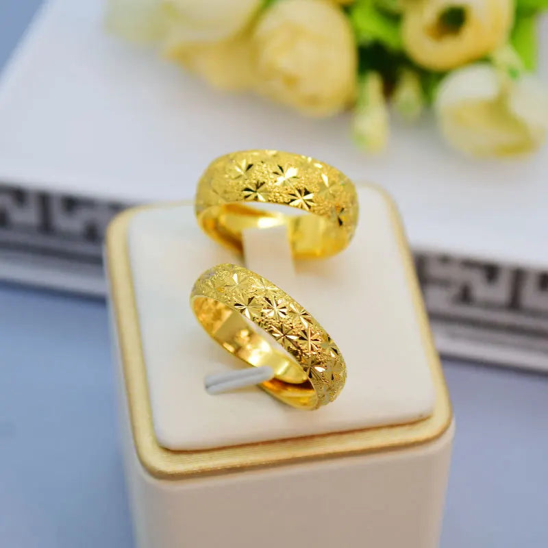 Fashion 14K Gold Ring for Men Women Wedding Engagement Fine Jewelry Luxury Gypsophila Ring Not Fade Fine Jewelry Gifts