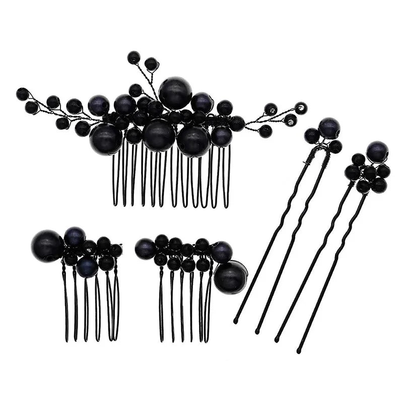 Dark Style Bridal Hair Comb Black Series Wedding Headpiece Hair Accessories Fashionable Holiday Halloween Party Gifts For Women