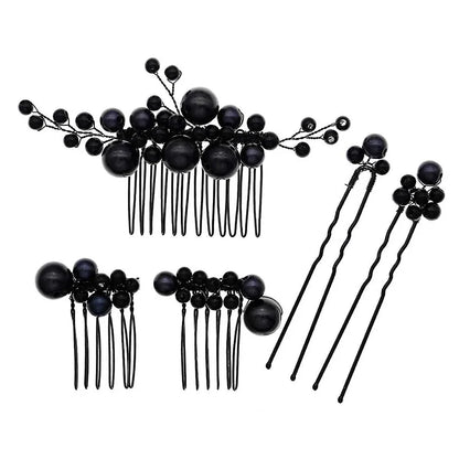Dark Style Bridal Hair Comb Black Series Wedding Headpiece Hair Accessories Fashionable Holiday Halloween Party Gifts For Women