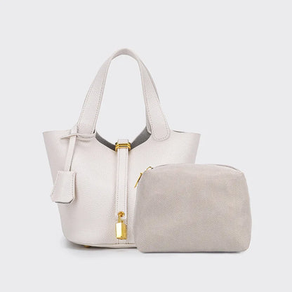 Classic Vegetable BasketpuWomen's Handbag Simple Bucket Bag Mother Bag Fashion Versatile Women's Bag Cross-border