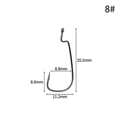50pcs Crank Fishing Hook High Carbon Steel Soft Bait Hooks 2~10# Drop Shot Worm FishHook Freshwater Fishing Jig Hook