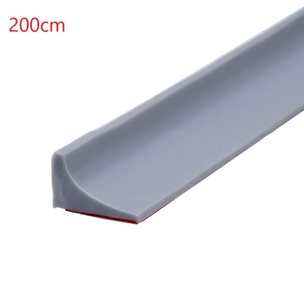 Bathroom Retention Water Barrier Strip Rubber Silicone Shower Barrier Water Stopper Kitchen Dry And Wet Separation Seal Strip