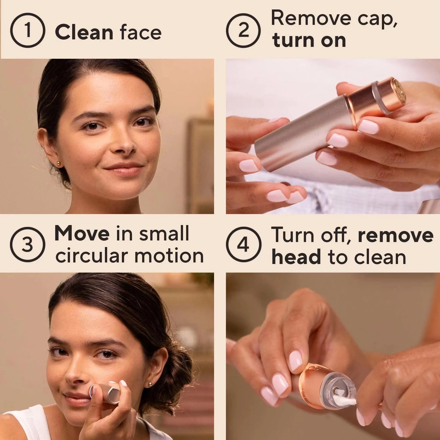 2 in 1 Face Shaver and Eyebrow Trimmer Rechargeable Lips Body Facial Hair Remover Women Electric Portable customer logo package