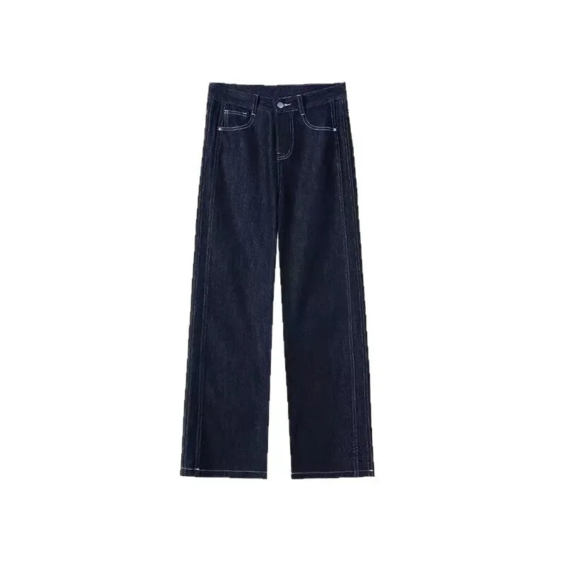 High Waist Wide Leg Denim Jeans Loose Female Pear Shape Body Slimming Floor-Length Spring Summer New Style Casual Fashion