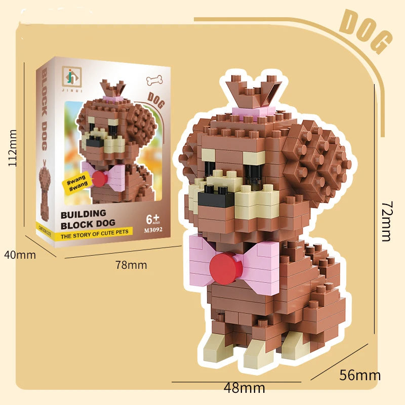 New Pet Teddy Husky Dog And Cat Toy Small Particle Building Blocks Puzzle Assembled Children's Toys