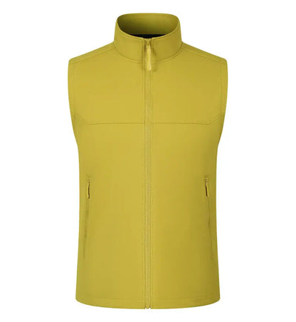 Custom Logo Standing Collar Vest Warm Full Zip Up Sleeveless Jackets Lightweight Outdoor Hiking Vest Man’s Volunteer Waistcoat