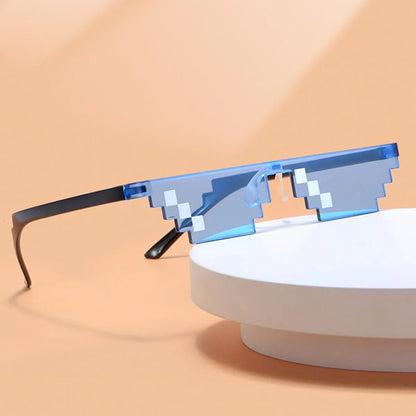 5Pcs NEW Mosaic Sunglasses Trick Toy Thug Life Glasses Deal With It Glasses Pixel Black Mosaic Sunglasses Cool Jokes Funny Toys