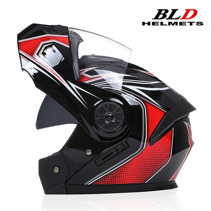 Modular Motorcycle Helmet with Double Lens & Flip Up Face Shield Professional ECE/DOT Certified Casco for All Season Riding