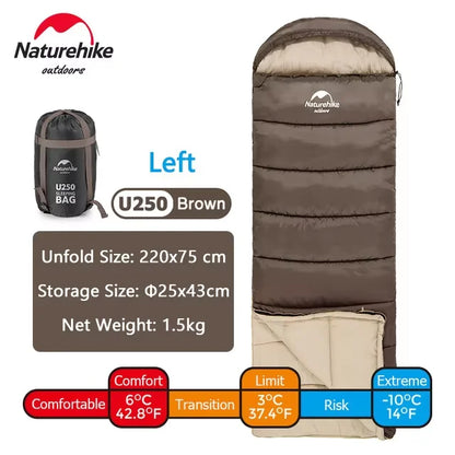Naturehike Warm Sleeping Bag Ultralight Waterproof Splicable Double Sleeping Quilt Outdoor Winter Envelope Sleeping Bags