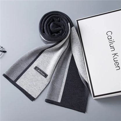 High Quality Wool Men Scarf Autumn Winter Classic Business Thermal Muffler Male Soft Korean Version Long Thick Warm Shawl No Box