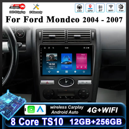 Android 16 GPS Navigation  For Ford Mondeo 2004 -2007 Auto Multimidia Video Player Carplay Head Unit Radio Stereo Car Dvd WIFI