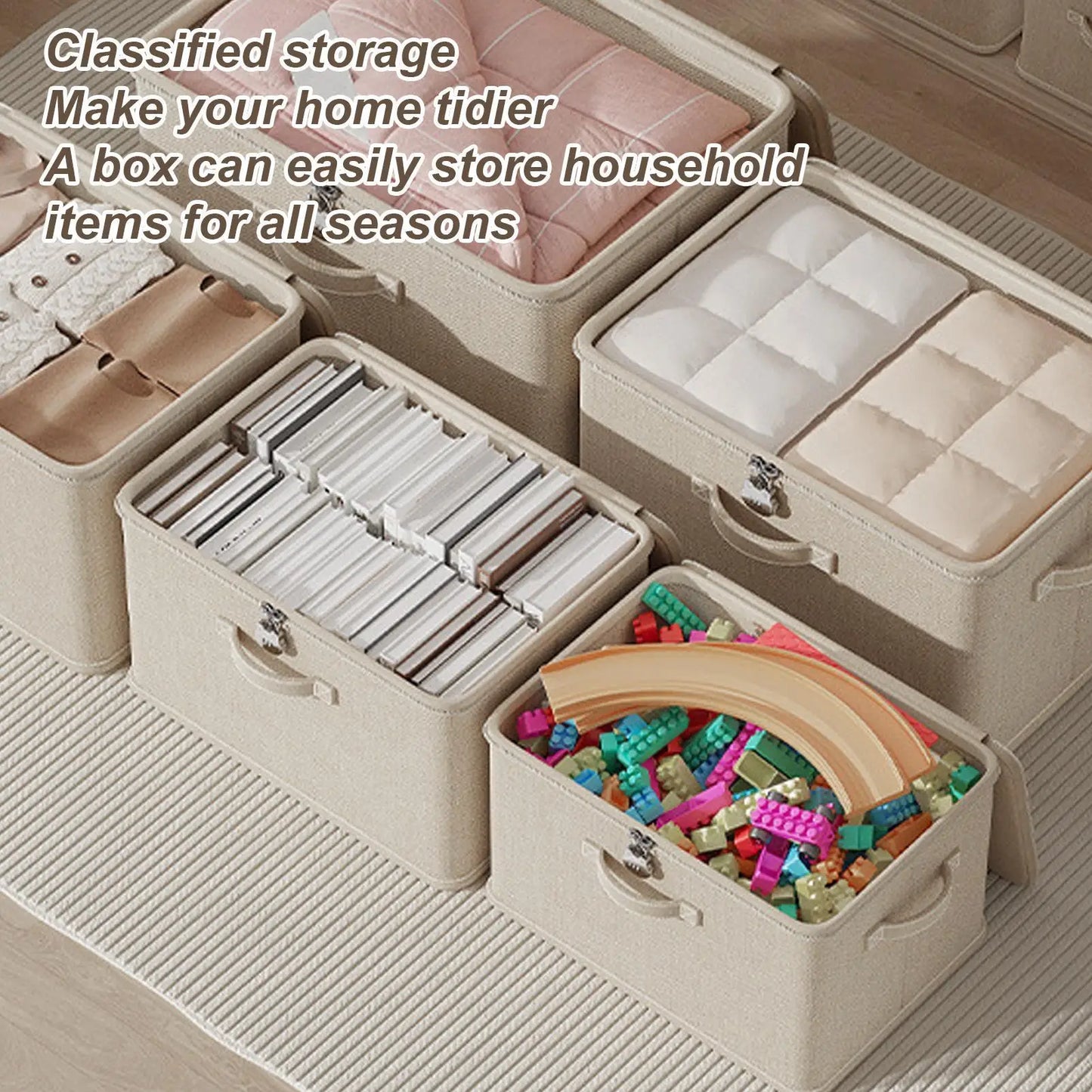 Lockable Storage Box With Handle Washable Shelf Baskets Stackable Secure Odor Proof Storage Container Locking Organizing Bin