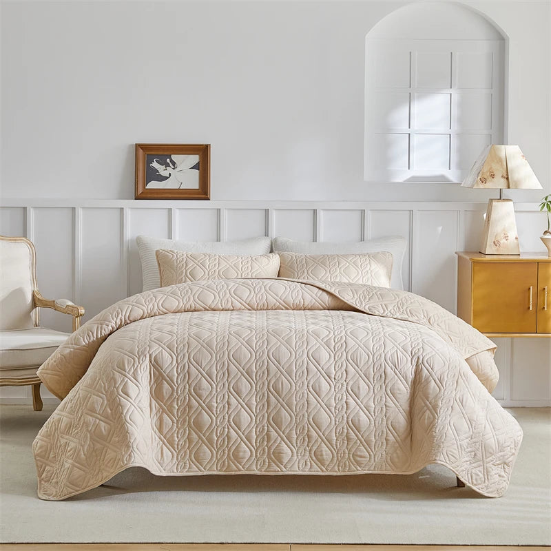 Quilt Bedding Sets, Lightweight Soft Bedspread Coverlet with Pillow Cases, Quilted Blanket Thin Comforter Bed Cover, All Season