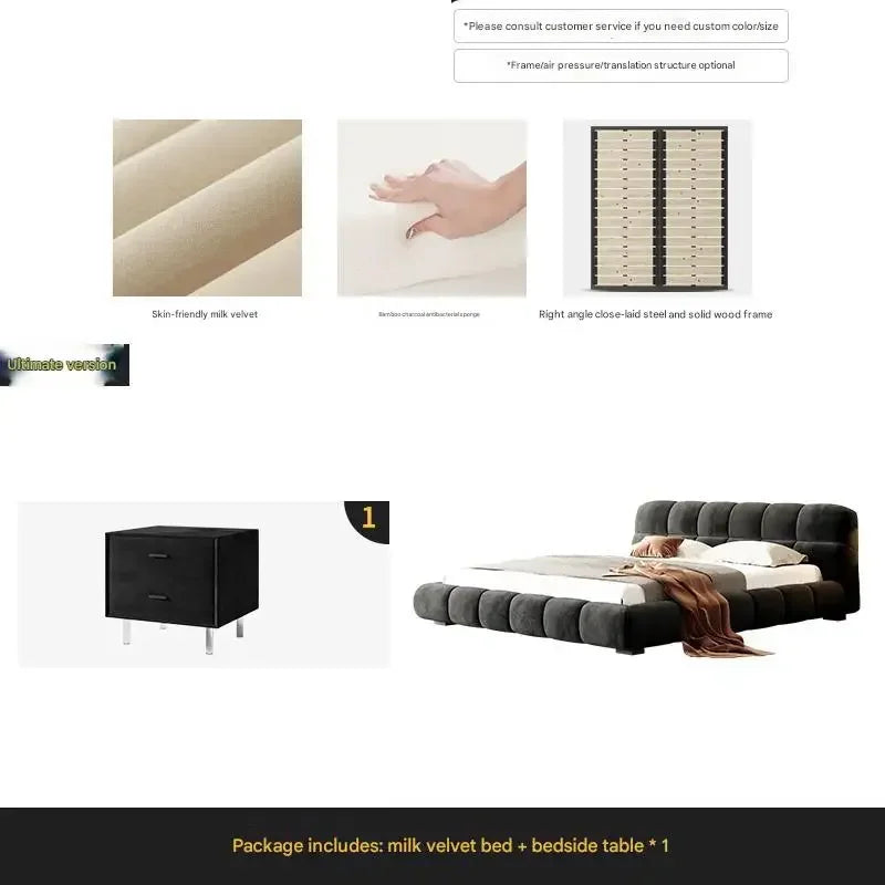 Beauty European Bed Modern Bedroom Sun Double King Size Luxury Bed Wooden Sleeping Safe Massage Camas De Casal Salon Furniture