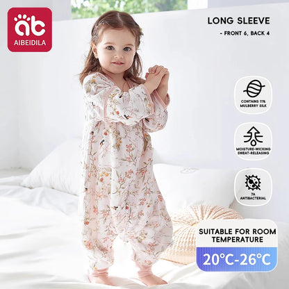 Swan Kids Sleeping Bag Cute Breathable Thin Sack Sleepsack Detachable Short Sleeves Sleepwear Wearable Blanket Bodysuit 1-5T