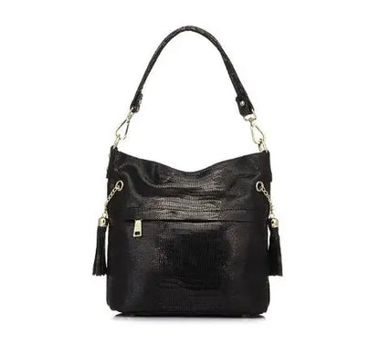 100% Genuine Leather Women's Shoulder Handbags Shiny Embossed Lady Suede Cowhide Real Leather Bags New Cross Body Bucket Bag