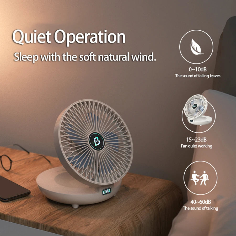 2024 Best Sellers 2IN1 Folding Desktop Fan Portable Air Conditioner Wall Mounted Fan Rechargeable With 3 Gears for Home Office