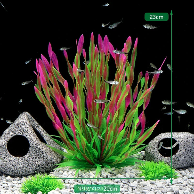 Plastic Aquarium Plants Fish Tank Decorations Artificial Seaweed Water Grass Underwater Plants for Aquarium Ornament