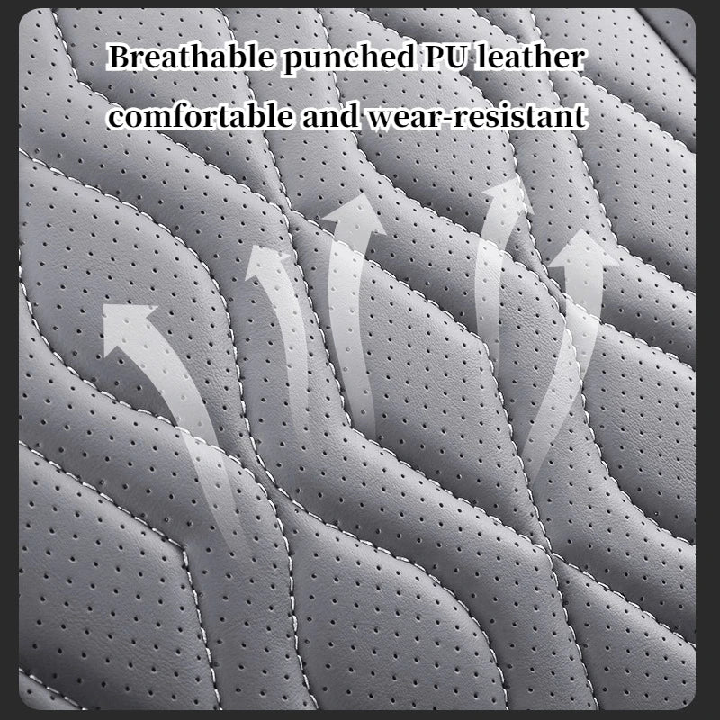 Universal Single  Car Seat Cover - Full-Wrap Design  Perforated PU Leather (Breathable & Durable), All-Season Fit for Most Cars