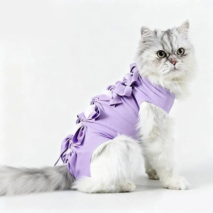 Pet Neutering Suit Cat Postoperative Recovery Anti Licking Clothing Adjustable Cat Wound Protective Clothes Pet Supplies