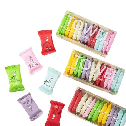Colorful Compressed Disposable Towels - Portable And Thick Travel Towels, Versatile for Both Wet And Dry Use Suitable for Travel