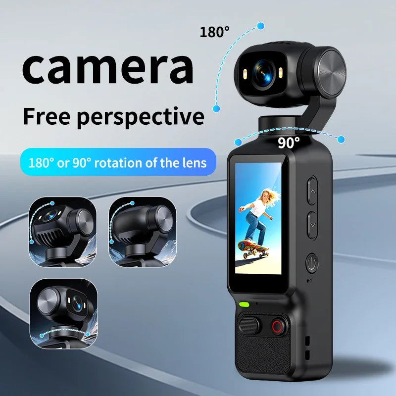 Lenovo HD 4K Action Camera 180° Rotatable For Vlog YouTube Tiktok Girls Record Life Video Recording Entry Portable Action Cam