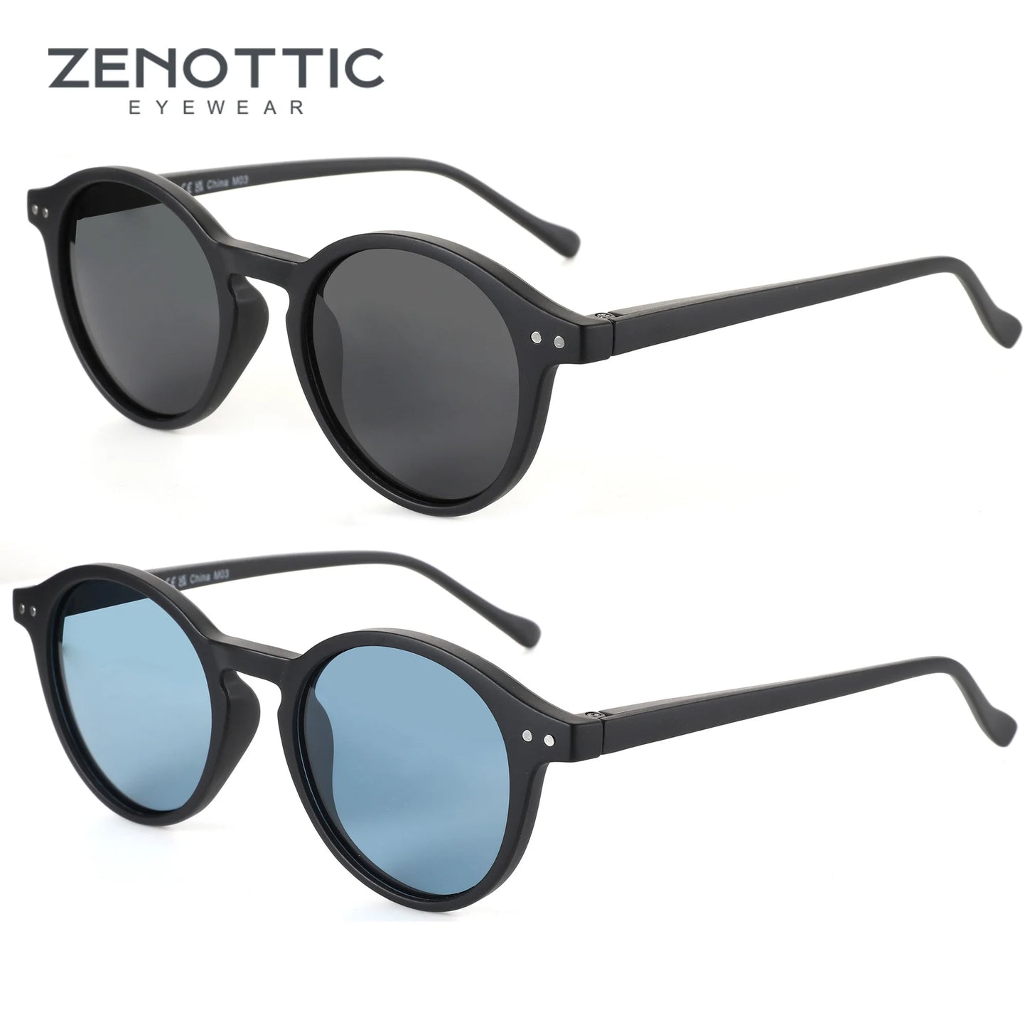 ZENOTTIC Retro Polarized Sunglasses 2026 2025 Men Women Vintage Small Round Frame Sun Glasses Polarized Lens UV400 Goggles Shade