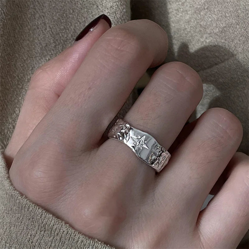 New Adjustable Colorful Drip Glaze Ring Women Fashion Retro Geometric Gold Colour Metal Rings Wedding Jewelry Birthday Gift