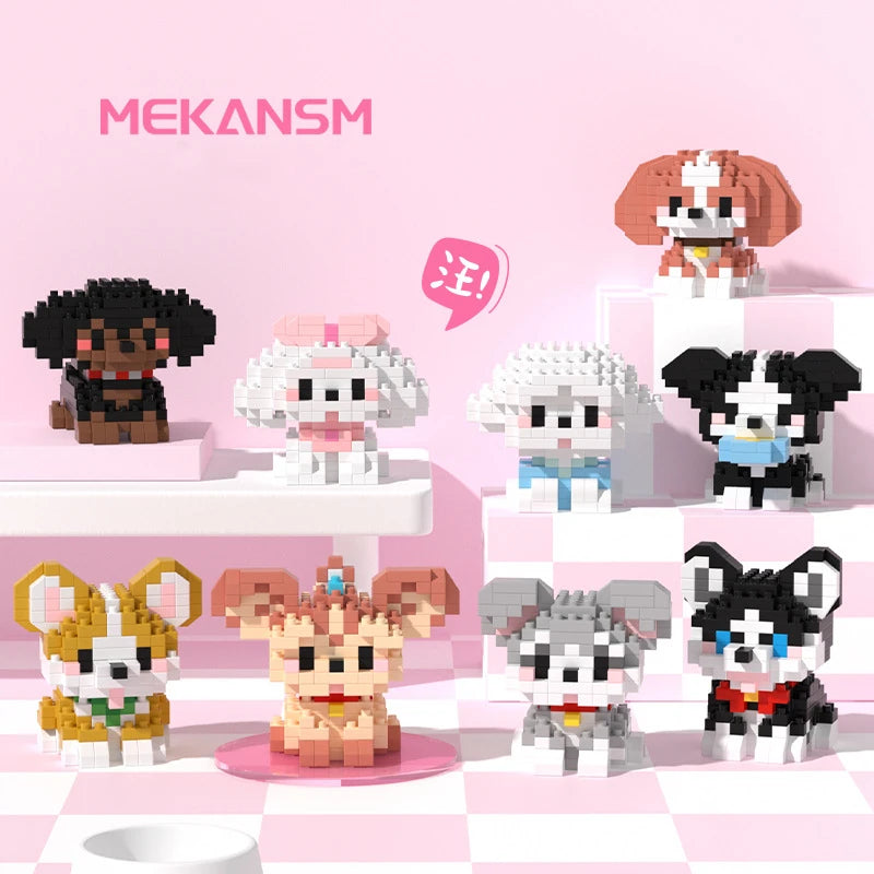 Pet Cat And Dog Animal Dolls Children's Educational Building Block Toys Suitable For Children's Birthday Gifts