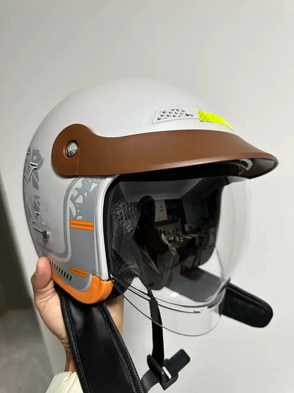Certified 4-Season Half Helmet - Unisex Warm Windproof Hard Hat for E-Vehicle Motorcycle