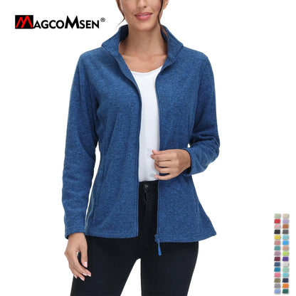 MAGCOMSEN Lightweight Women's Fleece Jackets Womens Athletic Warm Sweatshirts Casual Turtleneck Sweater Coat Sports Tops