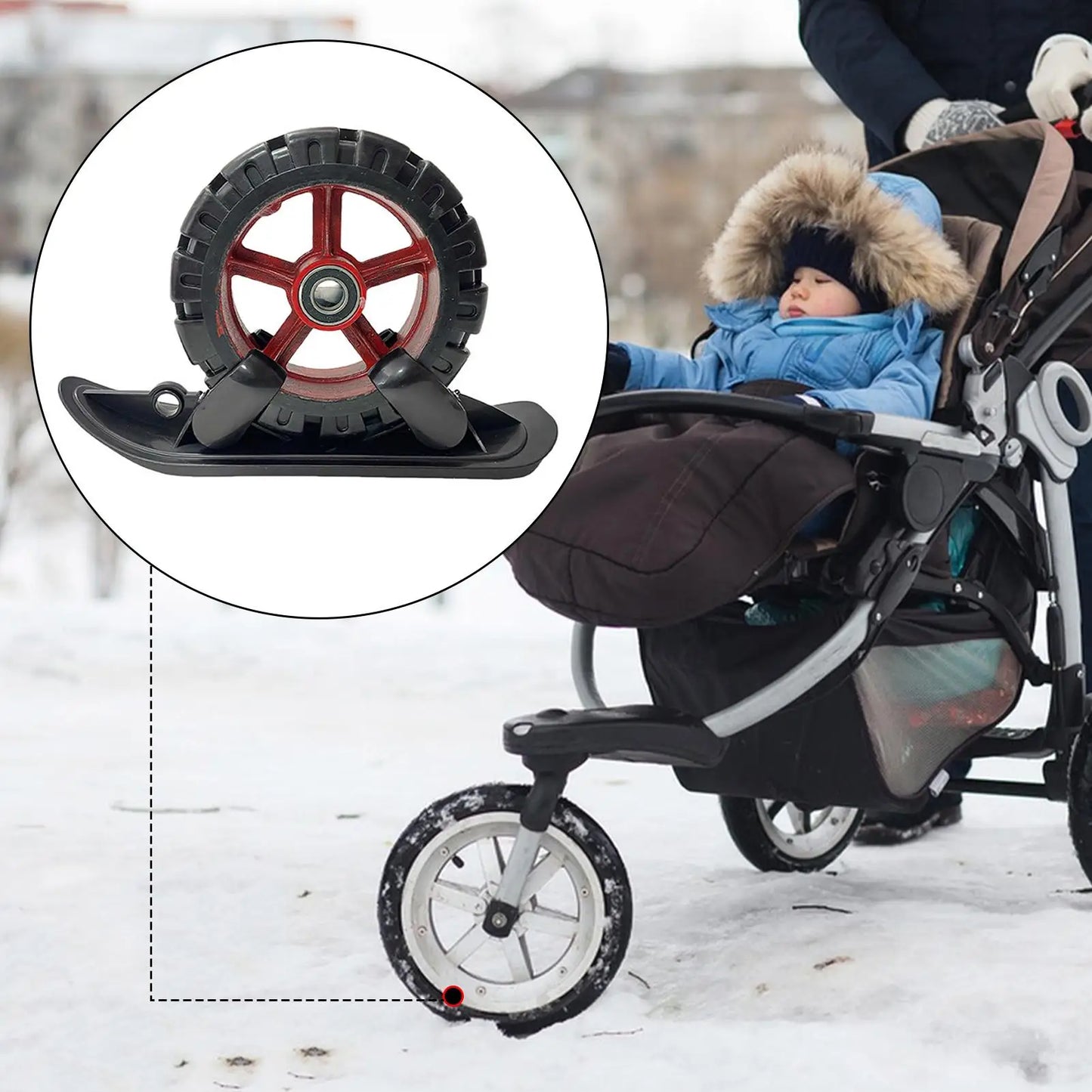 Stroller Skis 2 In 1 Baby Stroller Ski Scooter Conversion Skiing Attachment For Bicycle Outdoor Sports Lakeside Paths Resort