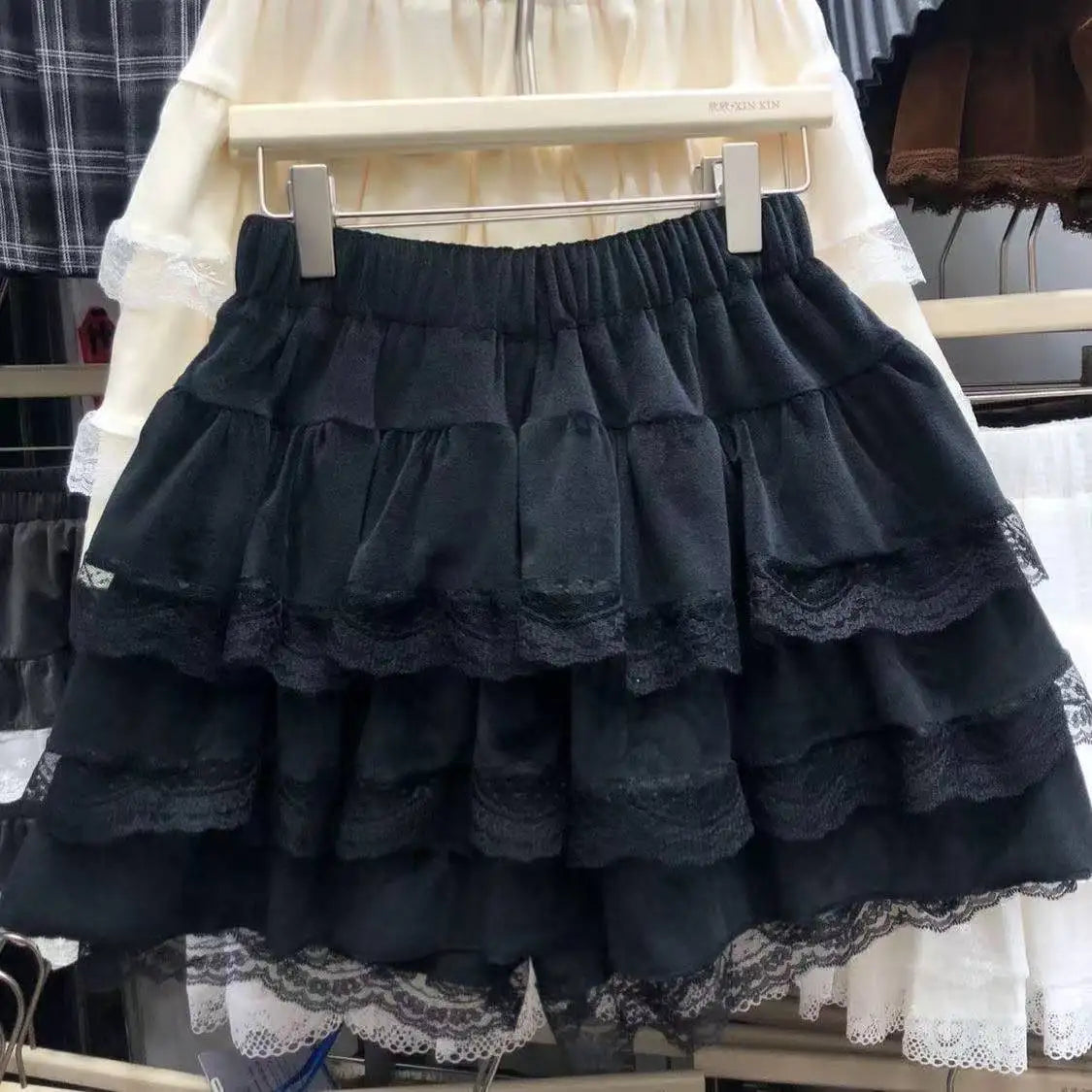 Black Gothic Mini Skirt Woman Y2K Korean Fashion High Street Aesthetic Elegant Retro A-line Mini Denim Skirt Outfits 2025