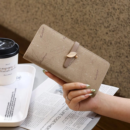 Wallet - Long Style Korean Edition PU Leather Printed Zippered Clasp Folded Multi-Coverage Fashionable Versatile Printed Zippere