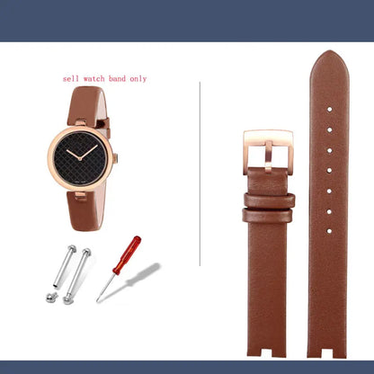 12-4mm 14-4mm Women's  Leather Watch Strap For Gucci Leather Notch Watch band YA141401 YA141505  Leather Watch Chain Wristband