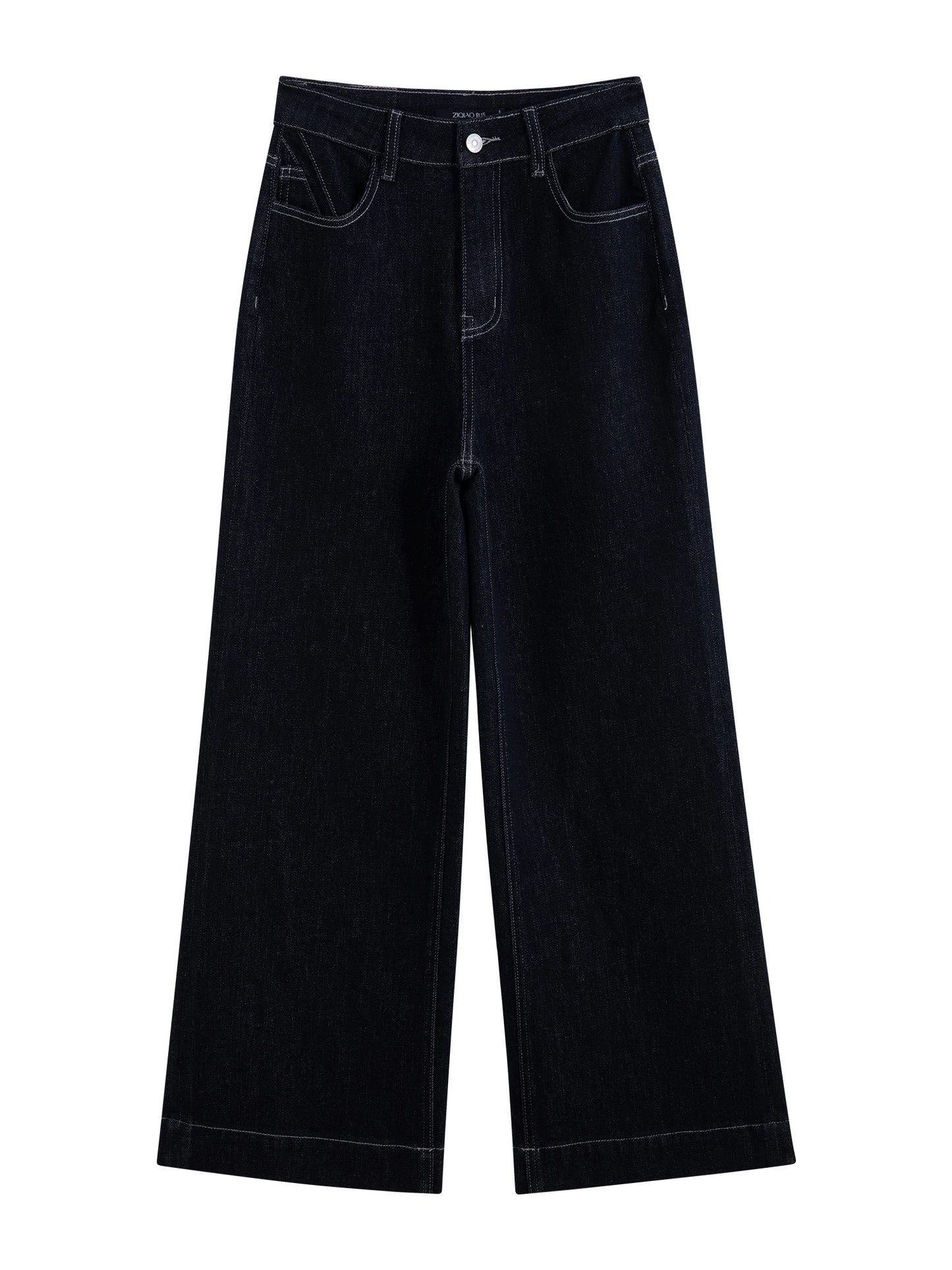 ZIQIAO Anti-fading Self-slimming Straight Jeans for Women 2025 New Slim Pants All-match Trousers