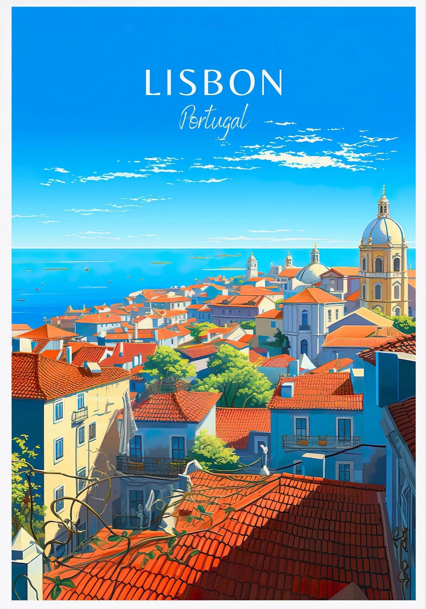 Denmark Portugal Holland Travel Poster Copenhagen Madeira Porto Canvas Painting Wall Art HD Picture for Living Room Home Decor