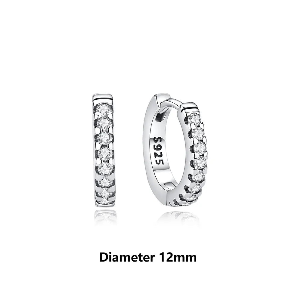 New 2026 Original 925 Sterling Silver Earrings For Women Piercing Hoop Love Heart Earings Rose Gold Wedding Gift Luxury Jewelry