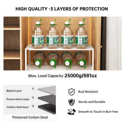 Shoe Cabinet Storage Solution, Space-Saving Shoe Rack, Shoe Organizer, Adjustable and Extendable Double-Layer Partition for Shoes Inside the Cabinet