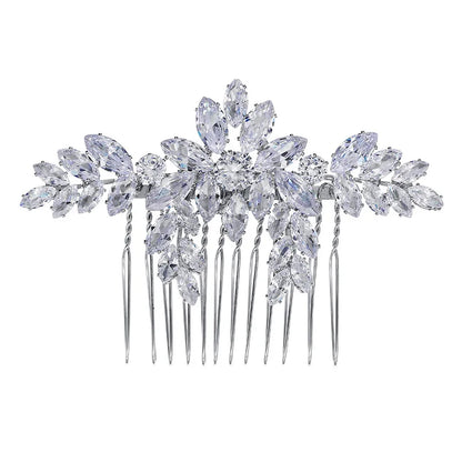 New Luxury Zirconia Bridal Hair Comb Sparkling Handmade Hair Comb for Women Wedding Headpieces Jewelry Accessories