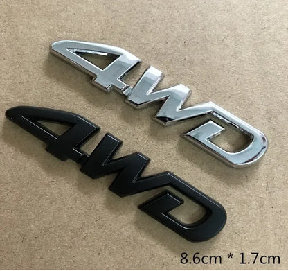 1X 4WD Metal Sticker 3D Chrome Emblem Badge Decal Car Styling for CRV Accord Civic Grand Vitara Swift SX4 Sticker