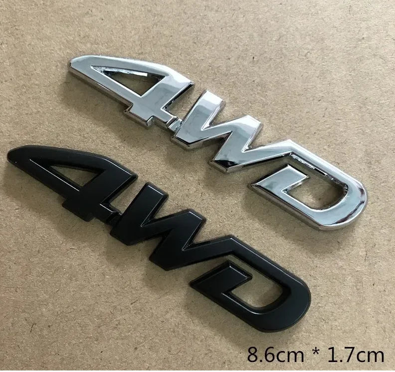 1X 4WD Metal Sticker 3D Chrome Emblem Badge Decal Car Styling for CRV Accord Civic Grand Vitara Swift SX4 Sticker