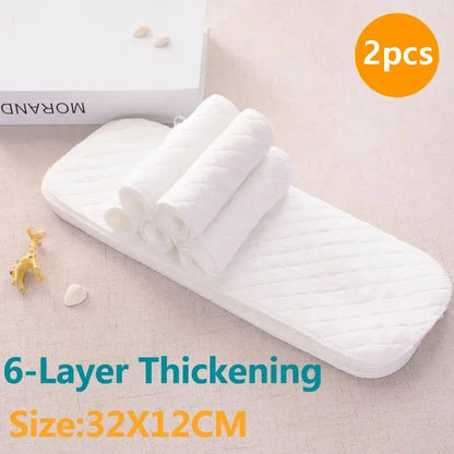 10Pcs Baby Diapers Reusable Washable Cotton Diaper Ecological Nappies Insert Cotton Cloth Breathable Absorbent Cloth Diapers