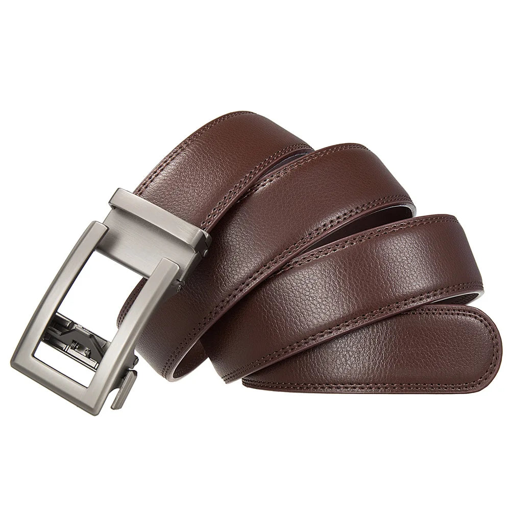 Business Belts for Men Genuine Leather Automatic Men Belt Luxury Waist Strap Designer Belts Male High Quality Fashion Formal