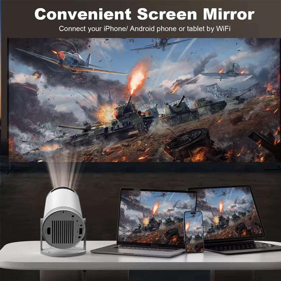 2026 New HY300 Projector 4K Android 11 Wifi6 290ANSI Allwinner H713 BT5.0 1080P 1280*720P Cinema Outdoor Portable Projetors ﻿