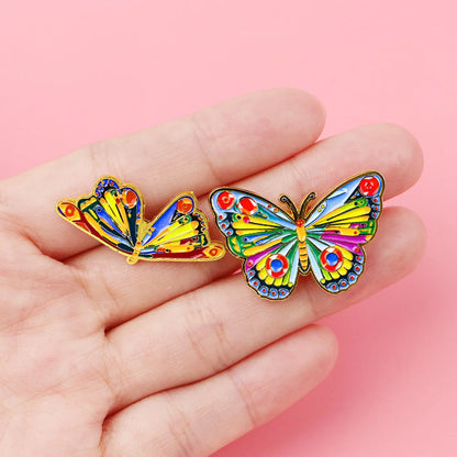 Colorful Caterpillar Butterfly Enamel Pins Animals Brooch Lapel Pin Badge on Backpack Clothing Accessories Fashion Jewelry Gifts