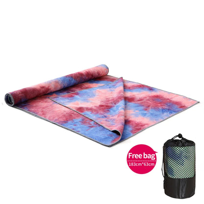 Printed Yoga Mat Non-slip Fitness Blanket Sweat Absorbent Foldable Portable Pilates Exercise Sports Travel Towel 183*63 CM